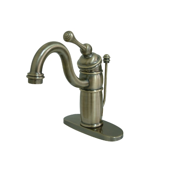Victorian Bathroom Faucet W/ Pop-Up Drain, Antique Brass